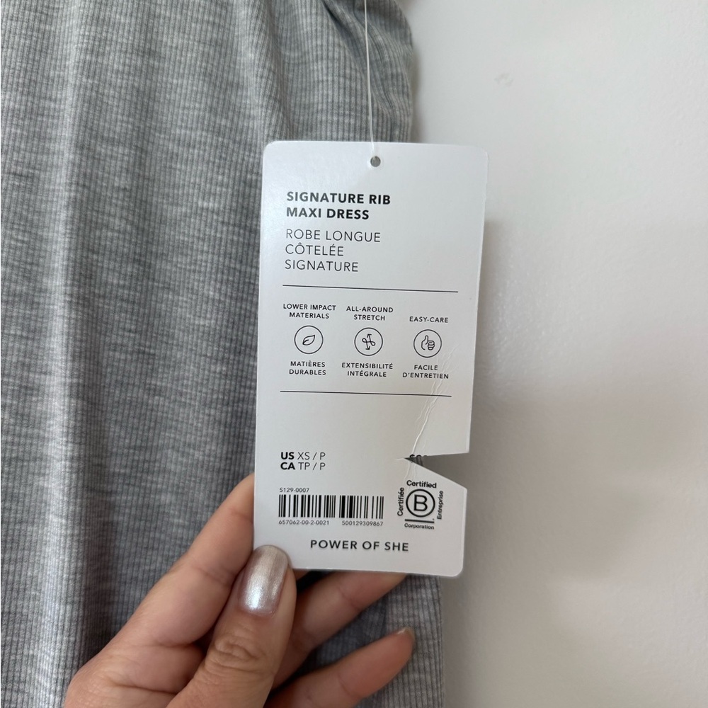 Athleta signature rib maxi dress in grey, size XS. Grey athletic dress - Picture 5 of 8